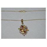 R 925 Sterling Vermeil China Multi Gemstone