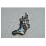 Vintage 925 Sterling Christmas Stocking Pendant