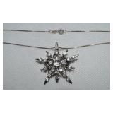 JC 925 Sterling Star Pendant/Brooch Necklace