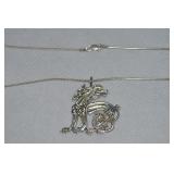 AL 925 Sterling Celtic Dragon Pendant Necklace