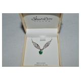 Shan Ore 925 Sterling Celtic Trinity Green Heart