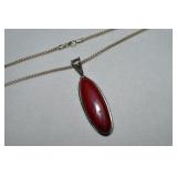 JKI Mexico 925 Sterling Elongated Jasper Pendant