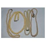 (4) Vintage Faux Pearl Necklaces