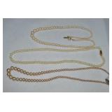 (3) Faux Pearl Necklaces Lot w/ Marvella +