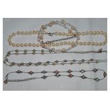 (4) Faux Pearl Necklaces Lot