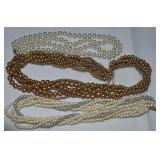 (3) Faux Pearl Necklaces Lot