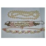 (3) Faux Pearl Necklaces Lot
