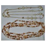 J Crew Goldtone Faux Pearl Necklace + Multicolor