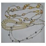 (3) Faux Pearl Necklaces Lot
