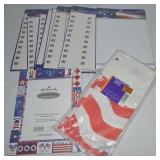 Patriotic Lot w/ 600 Flag Address Labels, Table