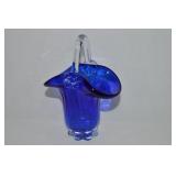 Vintage Cobalt Blue w/ Applied Clear Base & Handle