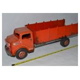 Vtg Louis Marx Pressed Tin Red Truck 18.5'
