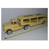 Vtg Buddy L Pressed Steel Yellow Car Carrier