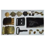 WWII US Army Officer Insignia & Belt Buckles+