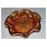 Vtg Imperial Marigold Carnival Glass Grapes Bowl