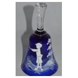Vtg Bohemiam Mary Gregory-style Cobalt Blue Glass