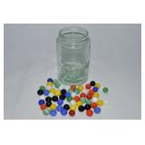 Vintage Canning Jar w/ Chinese Checker Marbles