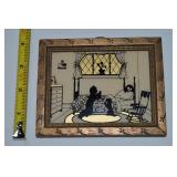 Vtg Reliance No T-4 Framed Glass Silhouette