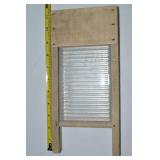 Vtg Crystal Glass & Wood Small Advertising Wash