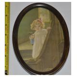 Oval Framed "Good Morning" Fine Art Print