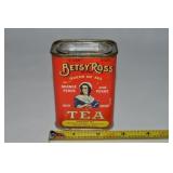 Vtg Plunkett-Jarrell Betsy Ross Tea Tin Still Bank