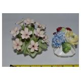 (2) Vtg Porcelain Flower Baskets w/ Radnor +