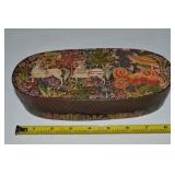 Vtg Handpainted Wooden Horse-Drawn Carriage