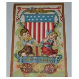 Antique 4th of July P Sander Boy Girl Firecrackers