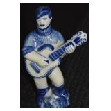Vtg Gzhel Russia Blue & White Porcelain Guitarist