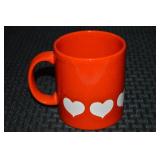 Vtg Waechtersbach Germany Red Hearts Mug