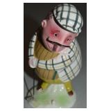 Vintage Enesco Ceramic Plaid Golfer Figure 5.5t
