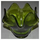 MCM Viking Epic Green Art Glass Handkerchief