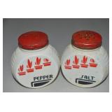 Pair Anchor Hocking Vitrock Milk Glass Deco Flower