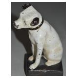 Vtg Cast Iron Nipper-style Victor Dog Figure 4"t