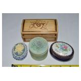 (4) Vintage Small Trinket Box Lot w/ Resin +