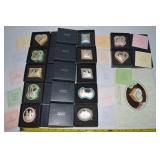 12pc Franklin Sterling SIlver & Porcelain Secret