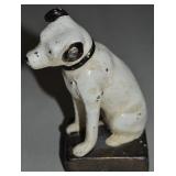 Vtg Cast Iron Nipper-style Victor Dog Figure 4"t