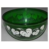 Vtg Anchor Hocking Green Grape Leaf Mixing Bowl