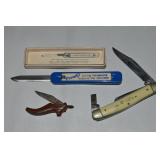(3) Vintage Knives w/ Protex Advertising, Ladie