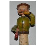 Vtg Anri Italy Carved Wine Drinker Bottle Stopper