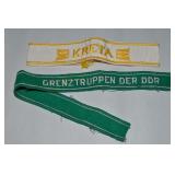 (2) WWII German Cuffs w/ Kreta (Crete) & Grenz