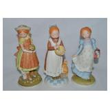 (3) 1974 WWA Holly Hobbie Porcelain Figures