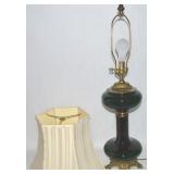 Vtg Paul Hanson Co Green Glass & Brass Table Lamp