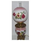 Antique GWTW Handpainted Roses Table Lamp