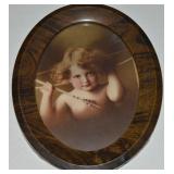Ca 1897 Metal Framed Cupid Awake Fine Art Print