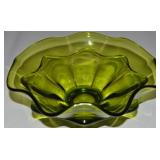 MCM Viking Epic Green Art Glass Crimped Rim