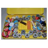 Vintage Yellow Sewing Case w/Thread: Molnlycke,