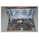 Vintage Mele Case Full of Sewing Bobbins