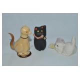 (3) Small Cat Figures w/ Maneki Neko +