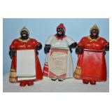 (3) Vintage #123 Mammy Memo Pad Holders White